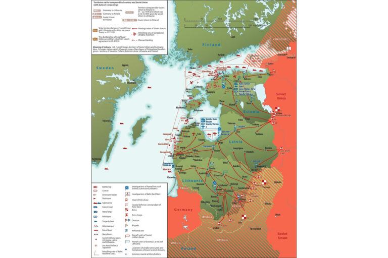 Окупація Естонії, Латвії та Литви Радянським Союзом. План блокади узбережжя флотом і операція сухопутних військ у середині червня 1940 року Джерело: Естонський інститут історичної пам’яті.